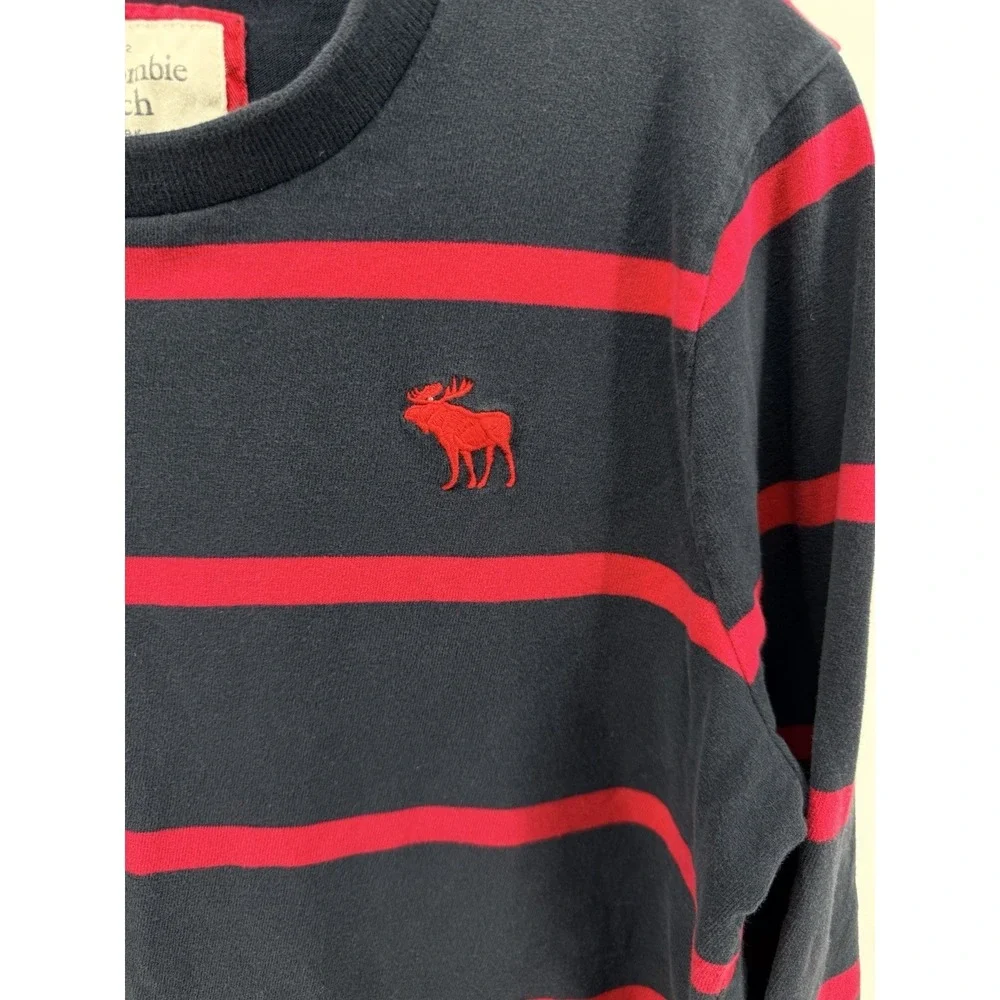 Ambercrombie‎ Kids Boys Large Long Sleeve Muscle Blue And Red Stripped Shirt